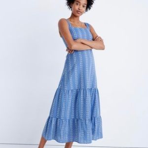 Embroidered Button Back Tiered Sundress / Sz 6